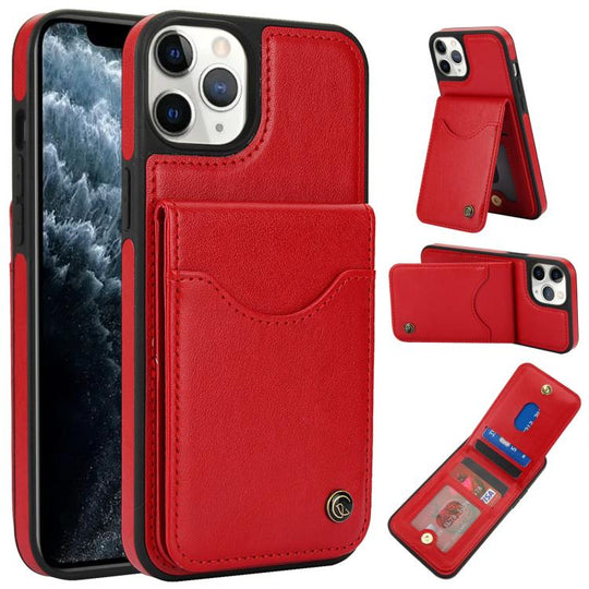 For iPhone 11 Pro AwQuer Vertical Flip Card Bag Holder Leather Phone Case(Red)