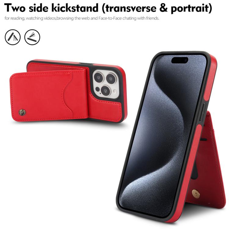 For iPhone 11 Pro AwQuer Vertical Flip Card Bag Holder Leather Phone Case(Red) - iPhone 11 Pro Cases by Awquer | Online Shopping UK | buy2fix