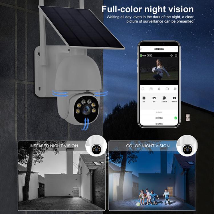 1080P Outdoor Low Power Solar Panel HD WiFi Surveillance Camera, with Battery(White) - Wireless Camera by buy2fix | Online Shopping UK | buy2fix