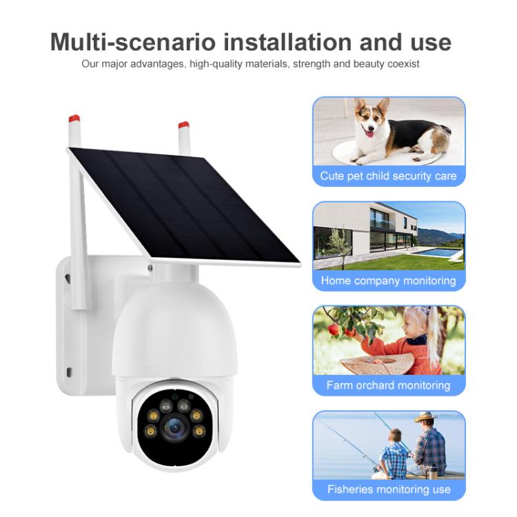 1080P Outdoor Low Power Solar Panel HD WiFi Surveillance Camera, with Battery(White) - Wireless Camera by buy2fix | Online Shopping UK | buy2fix