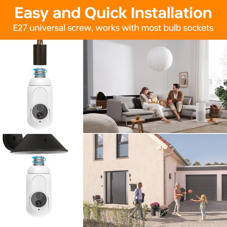 1080P Bulb Type WiFi Surveillance Camera Support Night Vision & Two-way Intercom & Motion Detection(White) - Light Bulb Camera by buy2fix | Online Shopping UK | buy2fix