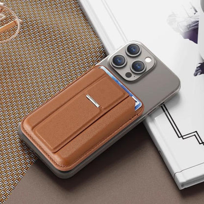 Large Capacity MagSafe Card Bag with Holder(Brown) - Adhesive Card Holders by buy2fix | Online Shopping UK | buy2fix