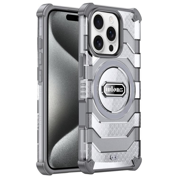 For iPhone 15 Pro wlons Explorer Series PC Hybrid TPU MagSafe Magnetic Case(Grey) - iPhone 15 Pro Cases by wlons | Online Shopping UK | buy2fix