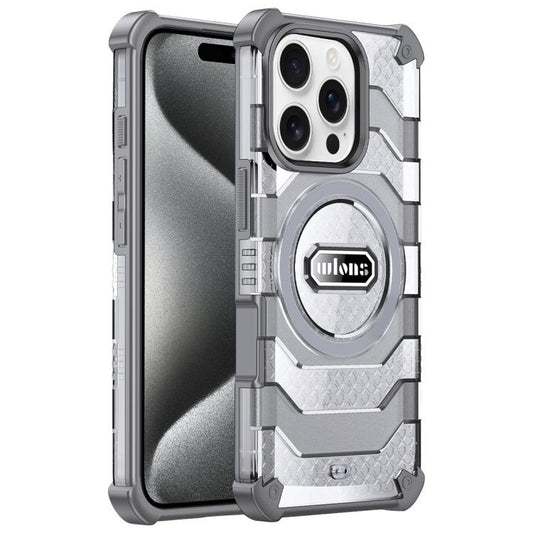 For iPhone 15 Pro wlons Explorer Series PC Hybrid TPU MagSafe Magnetic Case(Grey) - iPhone 15 Pro Cases by wlons | Online Shopping UK | buy2fix