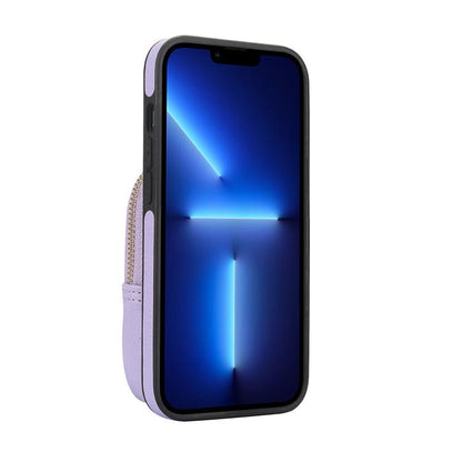 For iPhone 13 Pro Max AwQuer Crossbody Zipper Wallet Bag Litchi Leather Phone Case(Light Purple) - iPhone 13 Pro Max Cases by Awquer | Online Shopping UK | buy2fix