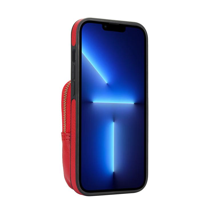For iPhone 13 Pro AwQuer Crossbody Zipper Wallet Bag Litchi Leather Phone Case(Red) - iPhone 13 Pro Cases by Awquer | Online Shopping UK | buy2fix