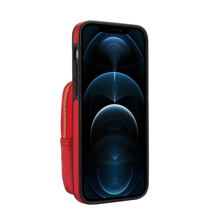 For iPhone 12 Pro Max AwQuer Crossbody Zipper Wallet Bag Litchi Leather Phone Case(Red) - iPhone 12 Pro Max Cases by Awquer | Online Shopping UK | buy2fix