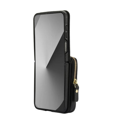 For Samsung Galaxy Z Flip6 / Flip7 FE AwQuer Crossbody Zipper Wallet Bag Litchi Leather Phone Case(Black) - Galaxy Z Flip6 5G Cases by Awquer | Online Shopping UK | buy2fix