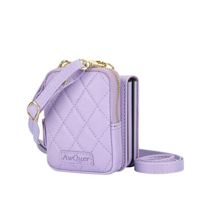 For Samsung Galaxy Z Flip6 / Flip7 FE AwQuer Crossbody Zipper Wallet Bag Litchi Leather Phone Case(Light Purple) - Galaxy Z Flip6 5G Cases by Awquer | Online Shopping UK | buy2fix