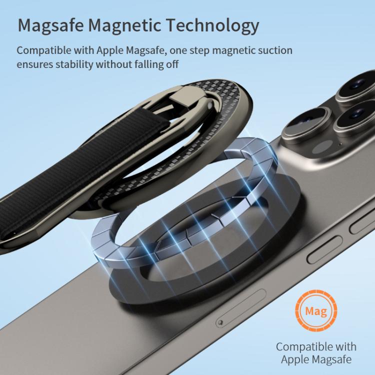 Multifunctional Wristband Folding Magnetic Ring MagSafe Phone Holder(Orange+Grey) - Ring Holder by buy2fix | Online Shopping UK | buy2fix