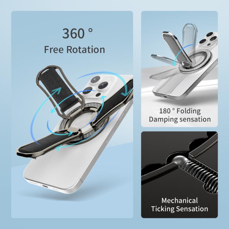 Multifunctional Wristband Folding Magnetic Ring MagSafe Phone Holder(Orange+Grey) - Ring Holder by buy2fix | Online Shopping UK | buy2fix