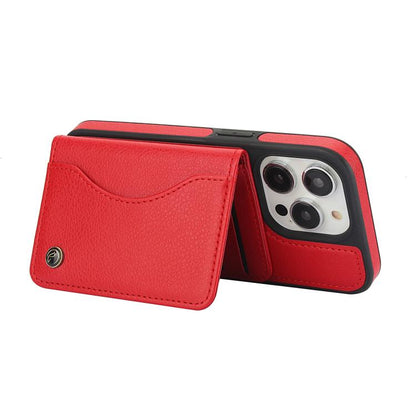For iPhone 13 Pro AwQuer Horizontal Flip Card Bag Holder Leather Phone Case(Red) - iPhone 13 Pro Cases by Awquer | Online Shopping UK | buy2fix
