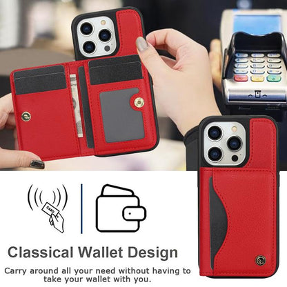 For iPhone 13 Pro AwQuer Horizontal Flip Card Bag Holder Leather Phone Case(Red) - iPhone 13 Pro Cases by Awquer | Online Shopping UK | buy2fix