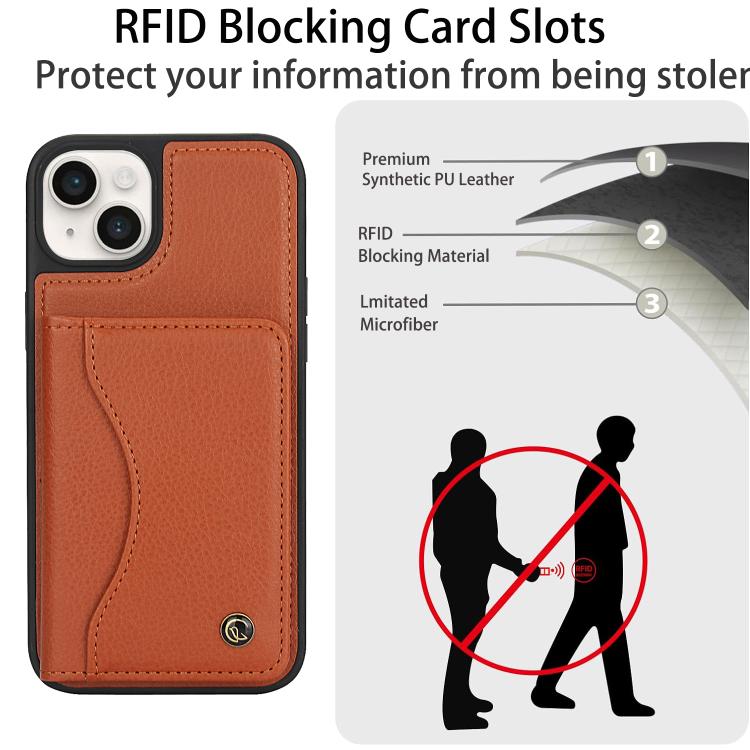 For iPhone 12 / 12 Pro AwQuer Horizontal Flip Card Bag Holder Leather Phone Case(Brown) - iPhone 12 / 12 Pro Cases by Awquer | Online Shopping UK | buy2fix
