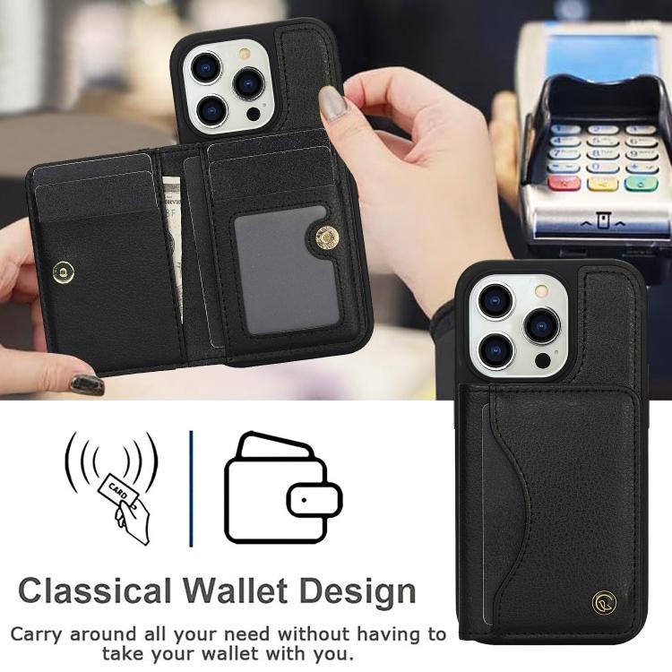 For iPhone 11 Pro Max AwQuer Horizontal Flip Card Bag Holder Leather Phone Case(Black) - iPhone 11 Pro Max Cases by Awquer | Online Shopping UK | buy2fix