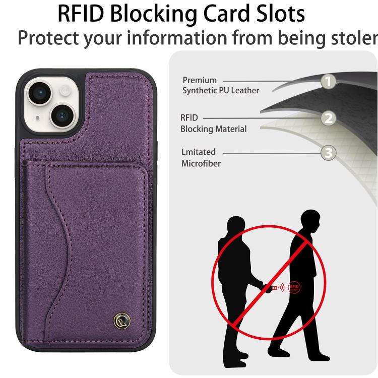 For iPhone 11 AwQuer Horizontal Flip Card Bag Holder Leather Phone Case(Dark Purple) - iPhone 11 Cases by Awquer | Online Shopping UK | buy2fix