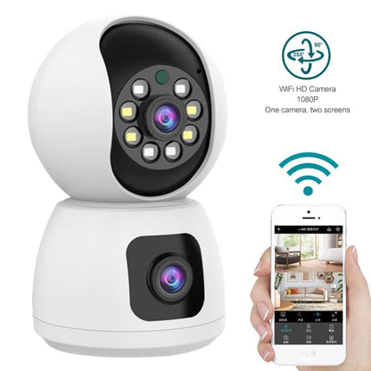 K12 1080P HD Dual Lens Dual Picture Wireless WiFi Camera(White) - Wireless Camera by buy2fix | Online Shopping UK | buy2fix