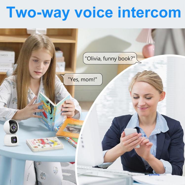 K12 1080P HD Dual Lens Dual Picture Wireless WiFi Camera(White) - Wireless Camera by buy2fix | Online Shopping UK | buy2fix