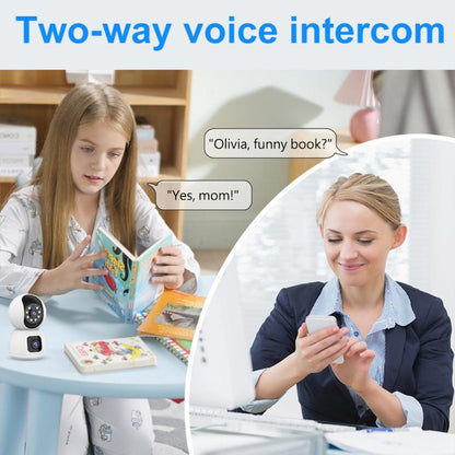 K12 1080P HD Dual Lens Dual Picture Wireless WiFi Camera(White) - Wireless Camera by buy2fix | Online Shopping UK | buy2fix