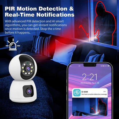 K12 1080P HD Dual Lens Dual Picture Wireless WiFi Camera(White) - Wireless Camera by buy2fix | Online Shopping UK | buy2fix