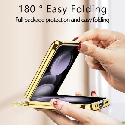 For Samsung Galaxy Z Flip5 VIETAO Woven Leather Metal Ring Phone Case(Orange) - Galaxy Z Flip5 Cases by VIETAO | Online Shopping UK | buy2fix