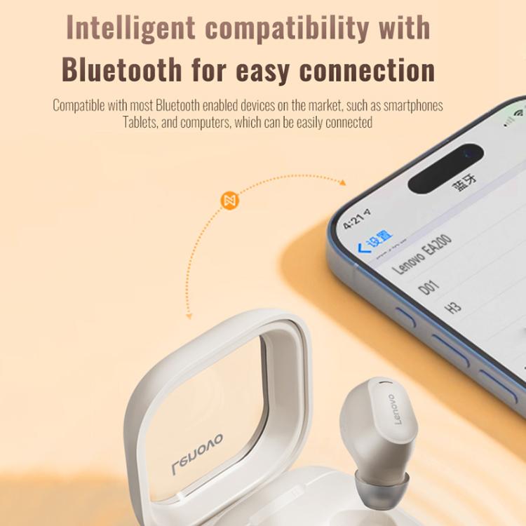 Original Lenovo EA200 In-Ear True Wireless Bluetooth Earphones(Rock White) - Bluetooth Earphone by Lenovo | Online Shopping UK | buy2fix