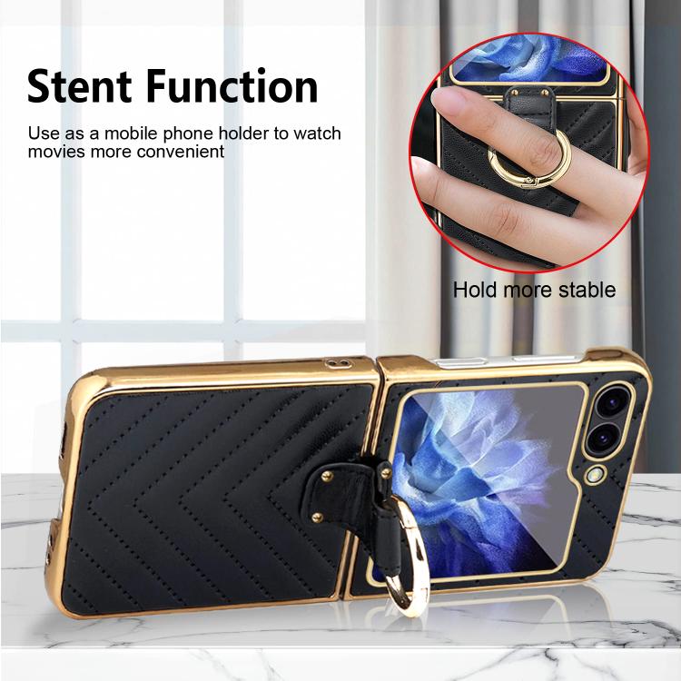 For Samsung Galaxy Z Flip6 / Flip7 FE VIETAO Dream Series Metal Ring Leather Phone Case(Blue) - Galaxy Z Flip6 5G Cases by VIETAO | Online Shopping UK | buy2fix
