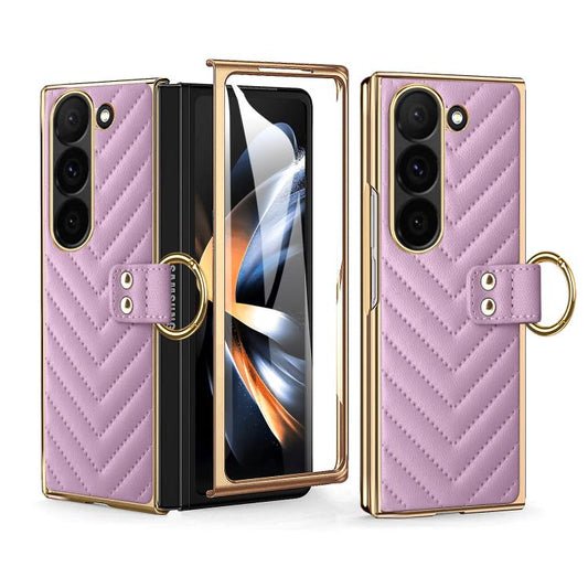 For Samsung Galaxy Z Fold6 VIETAO Dream Series Metal Ring Leather Phone Case(Purple) - Galaxy Z Fold6 5G Cases by VIETAO | Online Shopping UK | buy2fix