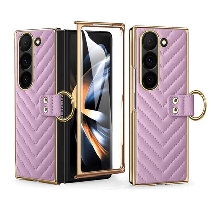 For Samsung Galaxy Z Fold5 VIETAO Dream Series Metal Ring Leather Phone Case(Purple) - Galaxy Z Fold5 Cases by VIETAO | Online Shopping UK | buy2fix