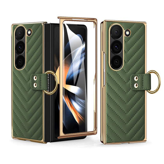 For Samsung Galaxy Z Fold4 VIETAO Dream Series Metal Ring Leather Phone Case(Green) - Galaxy Z Fold4 5G Cases by VIETAO | Online Shopping UK | buy2fix