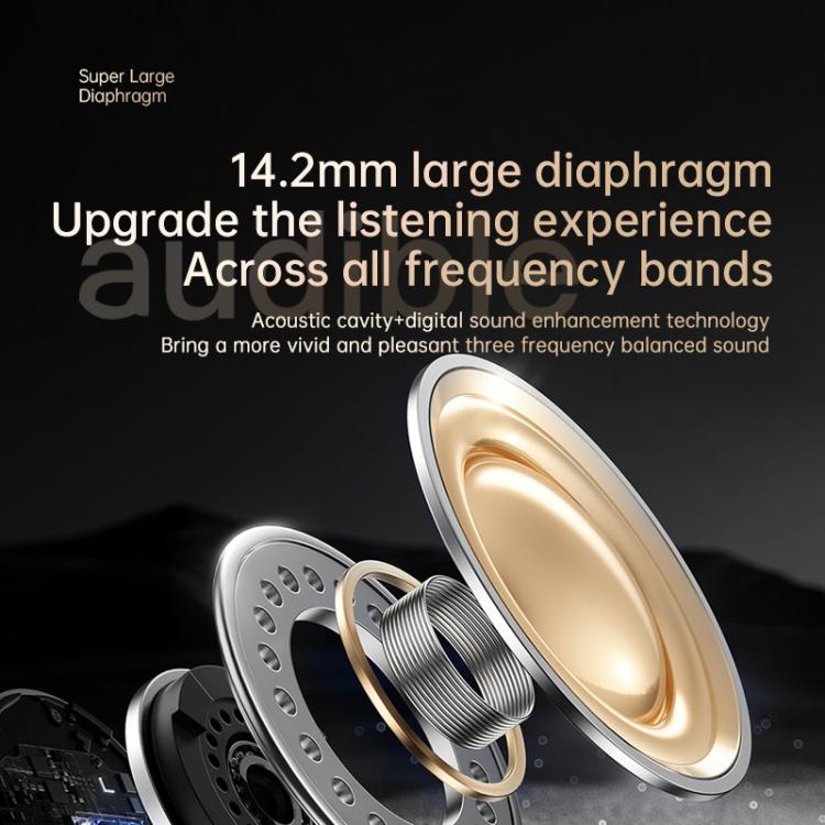 Original Lenovo EA305 Ear-mounted Digital Display True Wireless Bluetooth Earphones(Rock White) - TWS Earphone by Lenovo | Online Shopping UK | buy2fix
