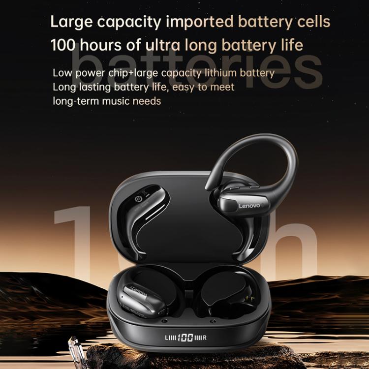 Original Lenovo EA305 Ear-mounted Digital Display True Wireless Bluetooth Earphones(Rock White) - TWS Earphone by Lenovo | Online Shopping UK | buy2fix