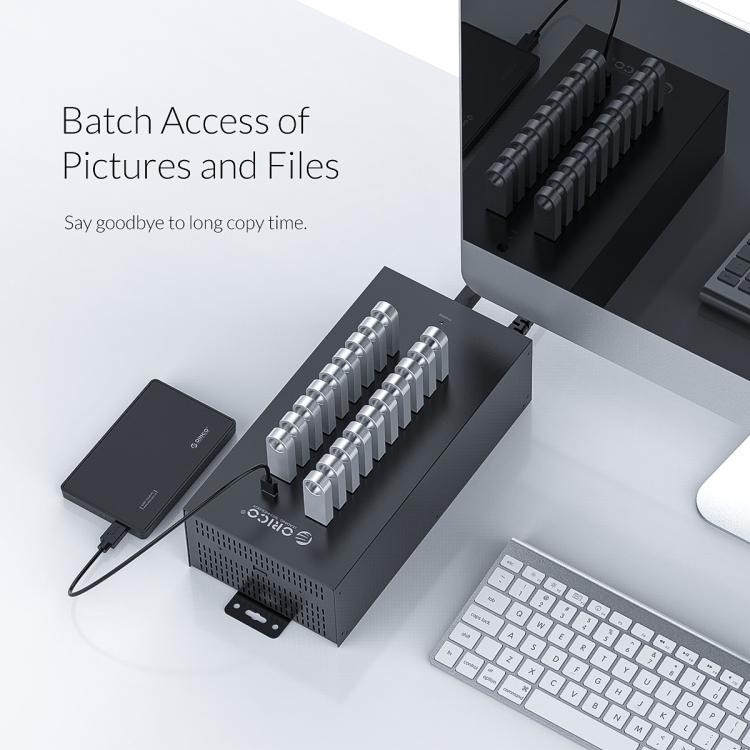 ORICO IH20P Industrial Grade 20 Ports USB 2.0 Hub, Plug:AU Plug(Black) - USB 2.0 HUB by ORICO | Online Shopping UK | buy2fix