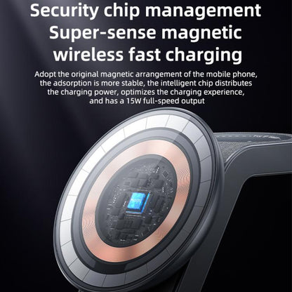 Yesido DS26 4-in-1 Magnetic Wireless Charging Stand with Night Light(Black) - Wireless Charger by Yesido | Online Shopping UK | buy2fix