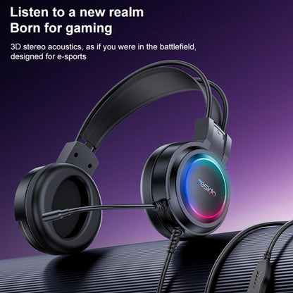 Yesido EK05 USB Wired RGB Light Gaming Headset with Mic, Cable length: 1.2m(Black) - Multimedia Headset by Yesido | Online Shopping UK | buy2fix