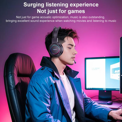 Yesido EK05 USB Wired RGB Light Gaming Headset with Mic, Cable length: 1.2m(Black) - Multimedia Headset by Yesido | Online Shopping UK | buy2fix