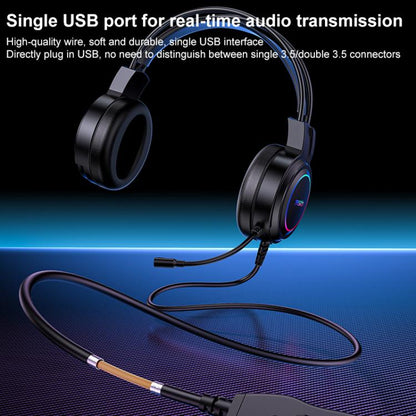 Yesido EK05 USB Wired RGB Light Gaming Headset with Mic, Cable length: 1.2m(Black) - Multimedia Headset by Yesido | Online Shopping UK | buy2fix