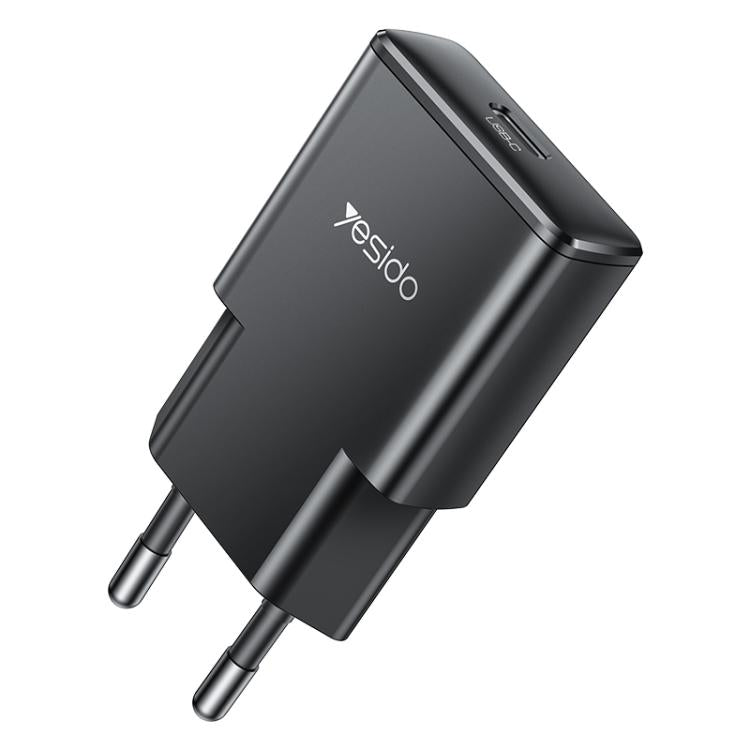 Yesido YC74 Ultra-thin 30W USB-C / Type-C Travel Charger, EU Plug(Black) - USB Charger by Yesido | Online Shopping UK | buy2fix