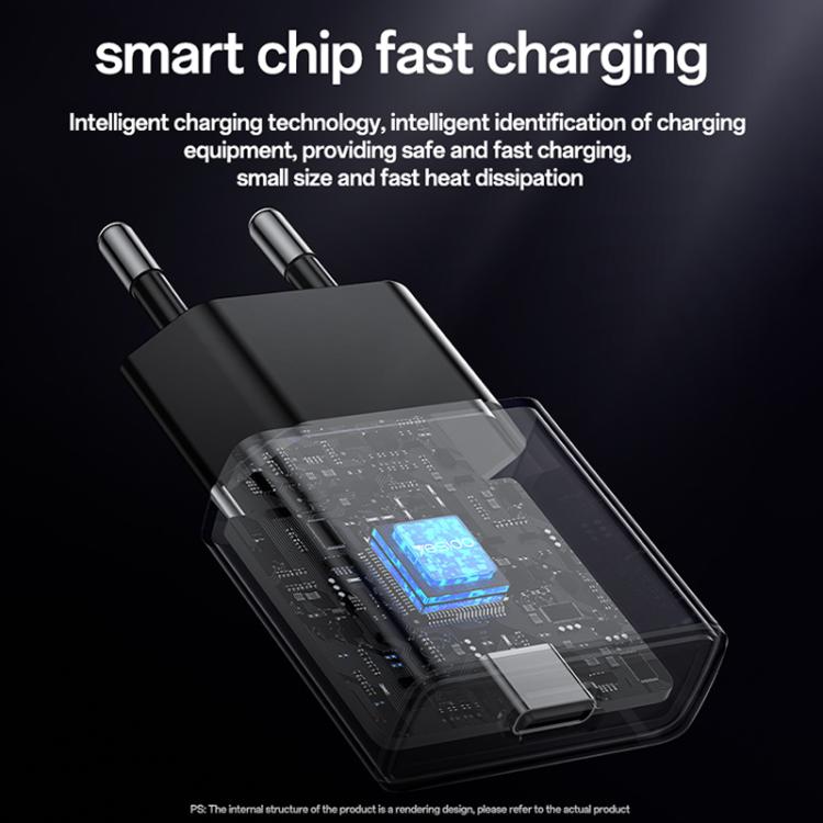 Yesido YC74 Ultra-thin 30W USB-C / Type-C Travel Charger, EU Plug(Black) - USB Charger by Yesido | Online Shopping UK | buy2fix