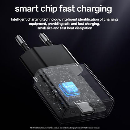 Yesido YC74 Ultra-thin 30W USB-C / Type-C Travel Charger, EU Plug(Black) - USB Charger by Yesido | Online Shopping UK | buy2fix