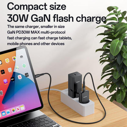 Yesido YC74 Ultra-thin 30W USB-C / Type-C Travel Charger, EU Plug(Black) - USB Charger by Yesido | Online Shopping UK | buy2fix