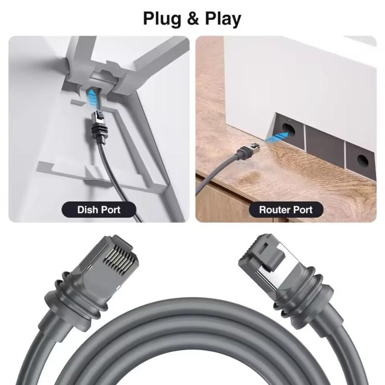 Onten SL301 Starlink Gen3 CAT6 1000Mbps Ethernet Connection Cable, Length:25m(Dark Grey) - Lan Cable and Tools by Onten | Online Shopping UK | buy2fix
