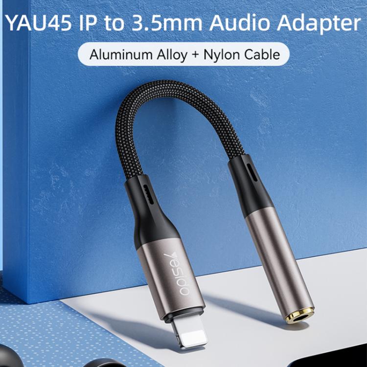 Yesido YAU45 8 Pin to 3.5mm Aluminum Alloy Audio Adapter(Gold) - Earphone Adapter by Yesido | Online Shopping UK | buy2fix