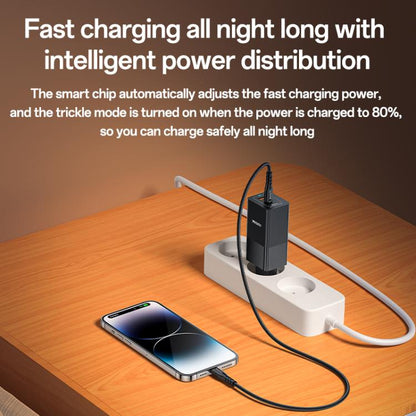 Yesido YC73 65W USB and USB-C / Type-C Dual Port GaN Fast Charger Set, EU Plug(Black) - USB Charger by Yesido | Online Shopping UK | buy2fix