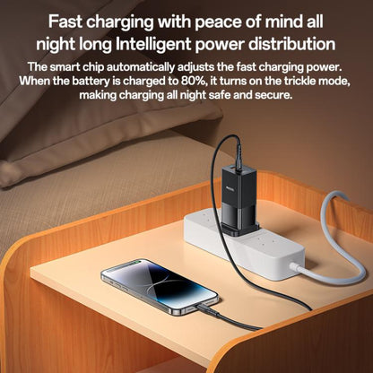 Yesido YC92 65W USB and USB-C / Type-C Dual Port GaN Fast Charger Set, UK Plug(Black) - USB Charger by Yesido | Online Shopping UK | buy2fix