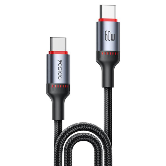 Yesido CA183 PD60W 3A USB-C / Type-C to USB-C / Type-C Charging Data Cable, Length: 2m(Black)