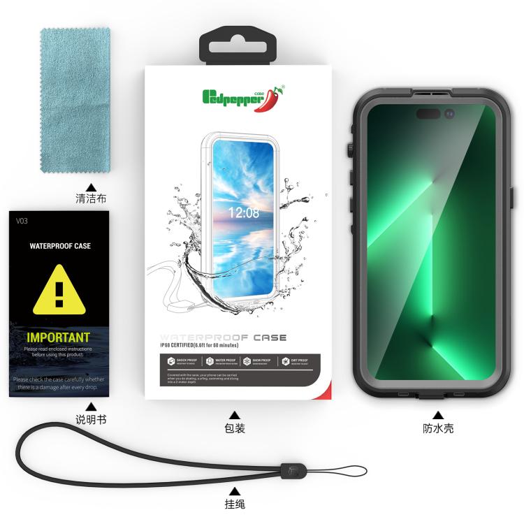 For Samsung Galaxy A55 5G RedPepper 360 Full Body Rugged IP68 Waterproof Phone Case(Black) - Galaxy Phone Cases by RedPepper | Online Shopping UK | buy2fix