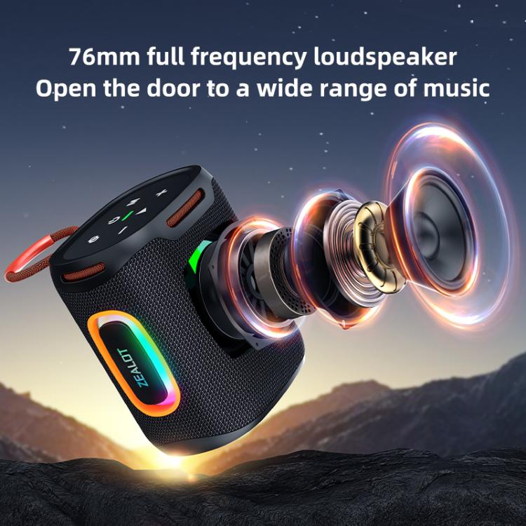 Zealot S122 25W High Power IPX6 Waterproof Outdoor RGB Light Bluetooth Speaker(Grey) - Desktop Speaker by ZEALOT | Online Shopping UK | buy2fix
