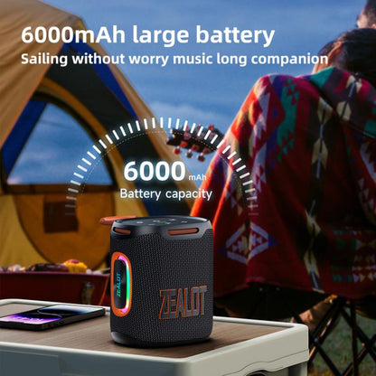 Zealot S122 25W High Power IPX6 Waterproof Outdoor RGB Light Bluetooth Speaker(Grey) - Desktop Speaker by ZEALOT | Online Shopping UK | buy2fix