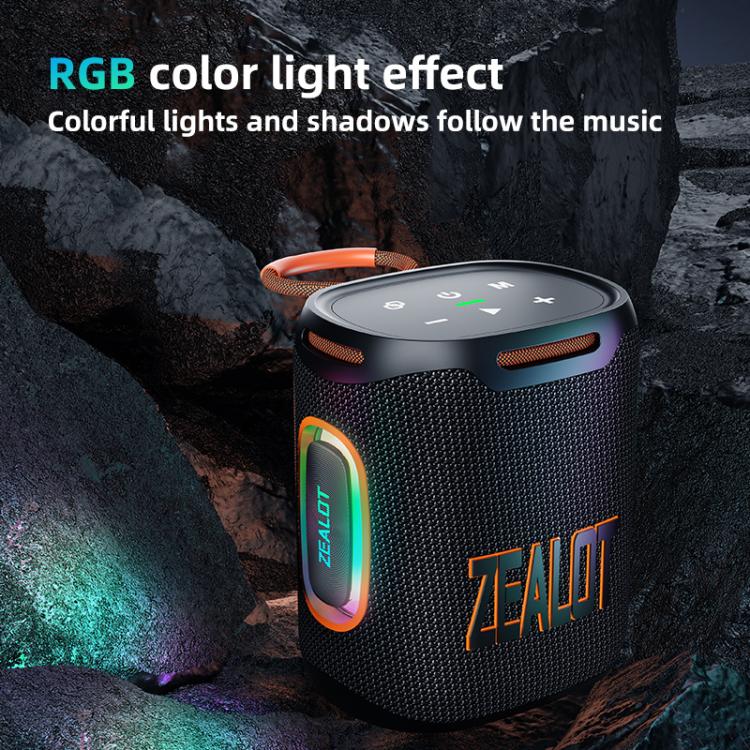Zealot S122 25W High Power IPX6 Waterproof Outdoor RGB Light Bluetooth Speaker(Grey) - Desktop Speaker by ZEALOT | Online Shopping UK | buy2fix